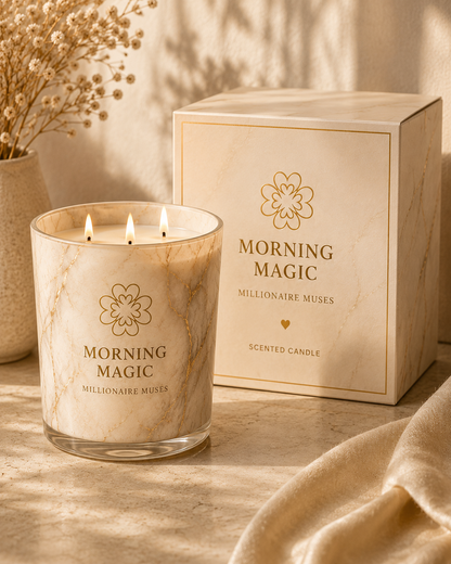 Morning Magic Exclusive Marble Edition candle with presentation box