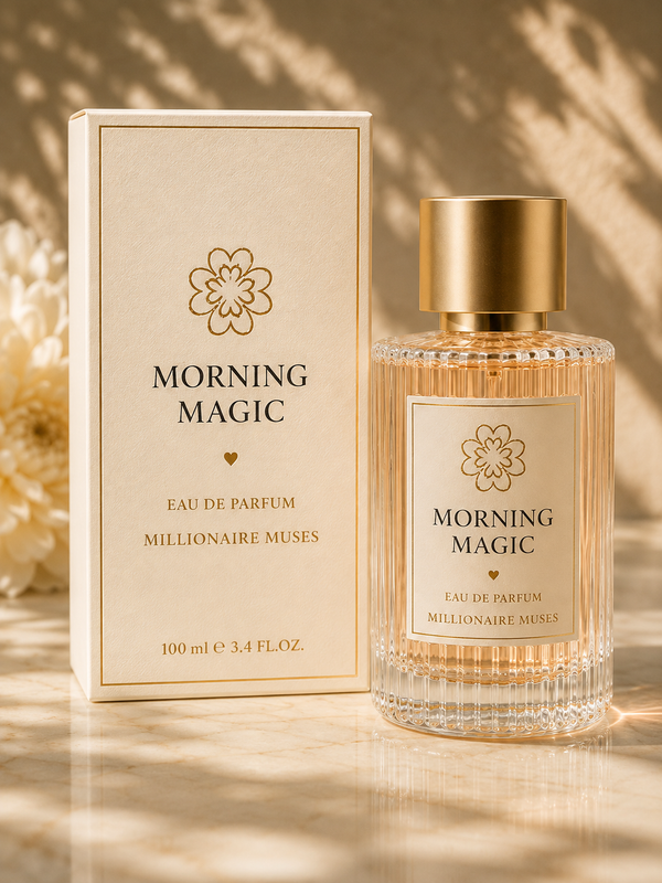 Millionaire Muses Morning Magic Eau de Parfum bottle and presentation box